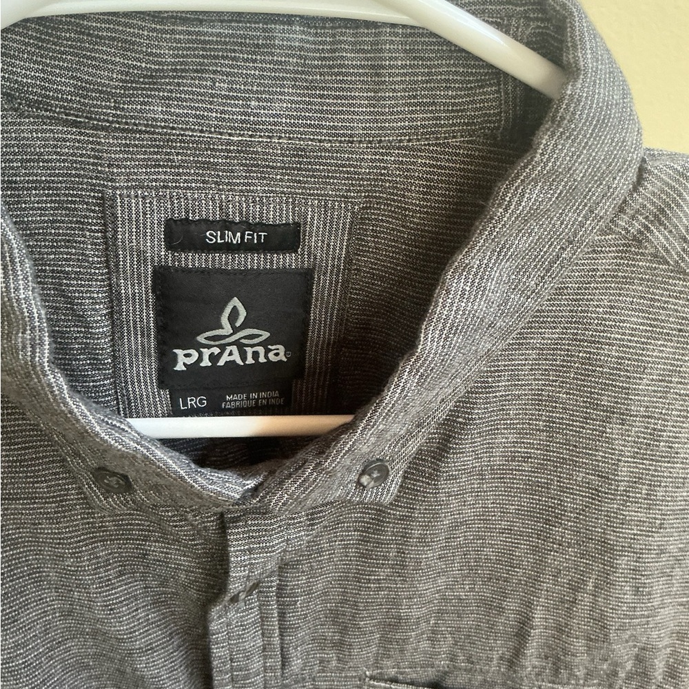 Prana Charcoal Casual Button-Down Shirt - Picture 3 of 3